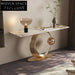 Modern Slim Rectangle Slate Top Console Table with Elegant Gold Base