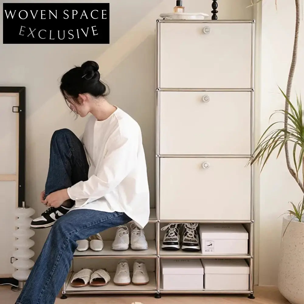 Lockable Shoe Rack Modern Slim Steel Lockable Entryway Shoe Storage Cabinet for Home ...