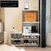 Modern Slim Steel Lockable Entryway Shoe Storage Cabinet for Home