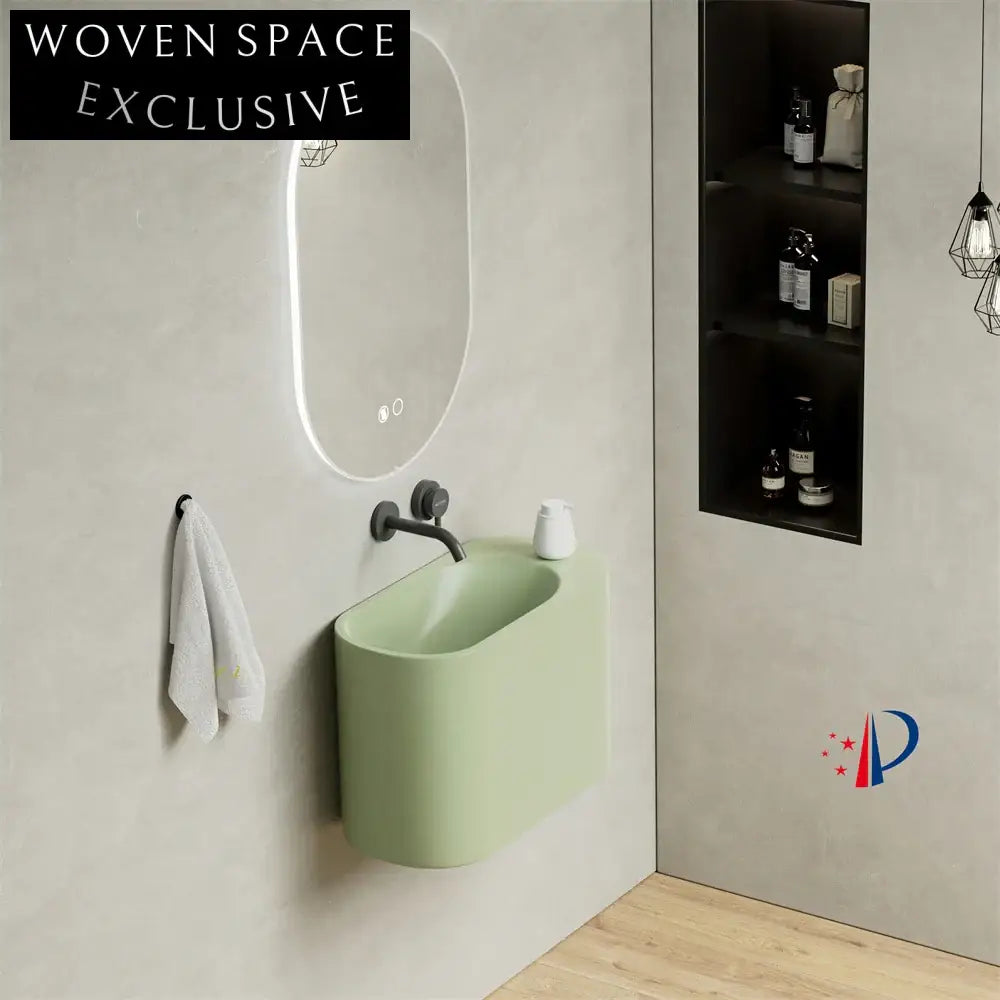 Modern Small Artificial Stone Countertop Bathroom Sink, Custom Colors Available