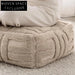 Modern Small Square Cotton Floor Ottoman for Bedroom Living Room