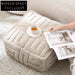 Modern Small Square Cotton Floor Ottoman for Bedroom Living Room