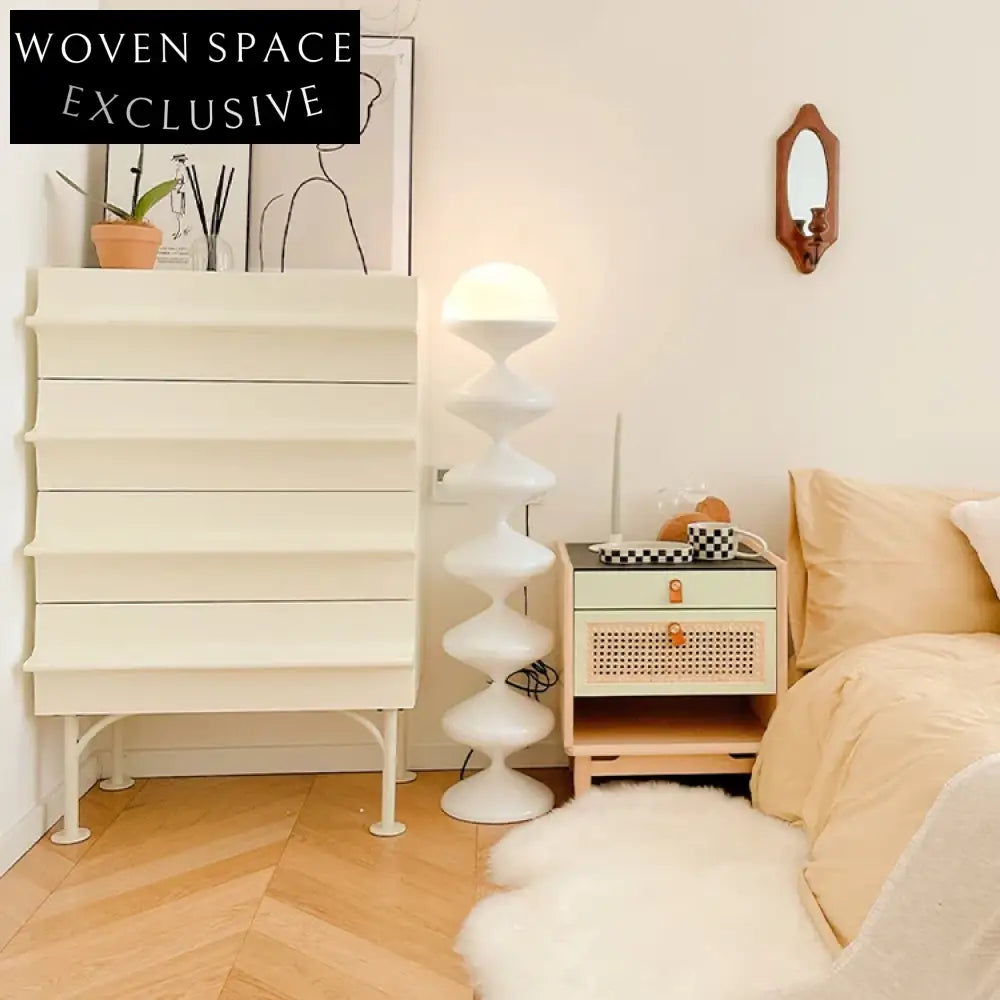 Modern Smart Spiral White Metal Acrylic Stand Floor Lamp for Home Decor