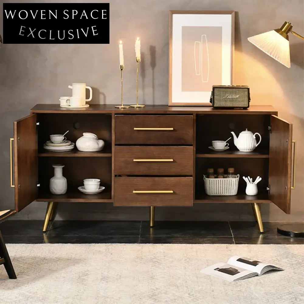 Modern Solid Ash Wood Console Cabinet with Drawers for Hallway Entryway Storage