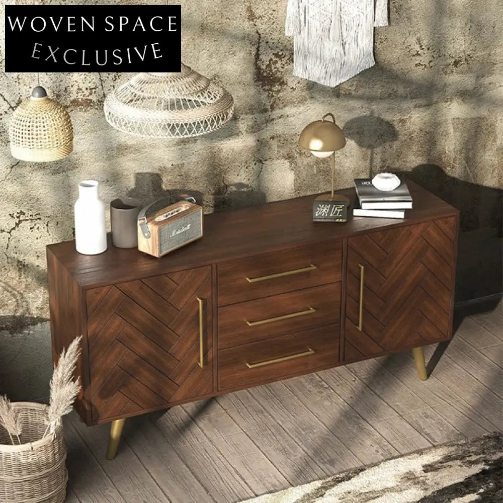 Modern Solid Ash Wood Console Cabinet with Drawers for Hallway Entryway Storage