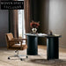 Modern Solid Ash Wood Dressing Table, Black Home Office Study Desk for Bedroom