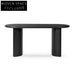 Modern Solid Ash Wood Dressing Table, Black Home Office Study Desk for Bedroom