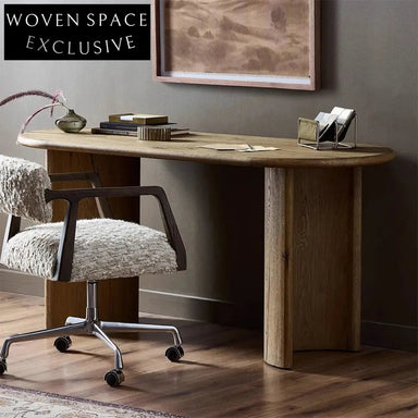 Modern Solid Ash Wood Dressing Table, Black Home Office Study Desk for Bedroom