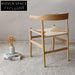 Modern Solid Ash Wood Hand-Woven Rope Seat Dining Chair Comfortable