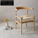 Modern Solid Ash Wood Hand-Woven Rope Seat Dining Chair Comfortable