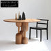 Modern Solid Ash Wood Round Dining Table with Creative Design Base