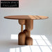 Modern Solid Ash Wood Round Dining Table with Creative Design Base
