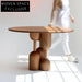 Modern Solid Ash Wood Round Dining Table with Creative Design Base
