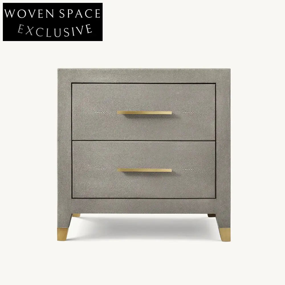 Modern Solid Ash Wood Two-Drawer Nightstand Bedside Cabinet for Hotel