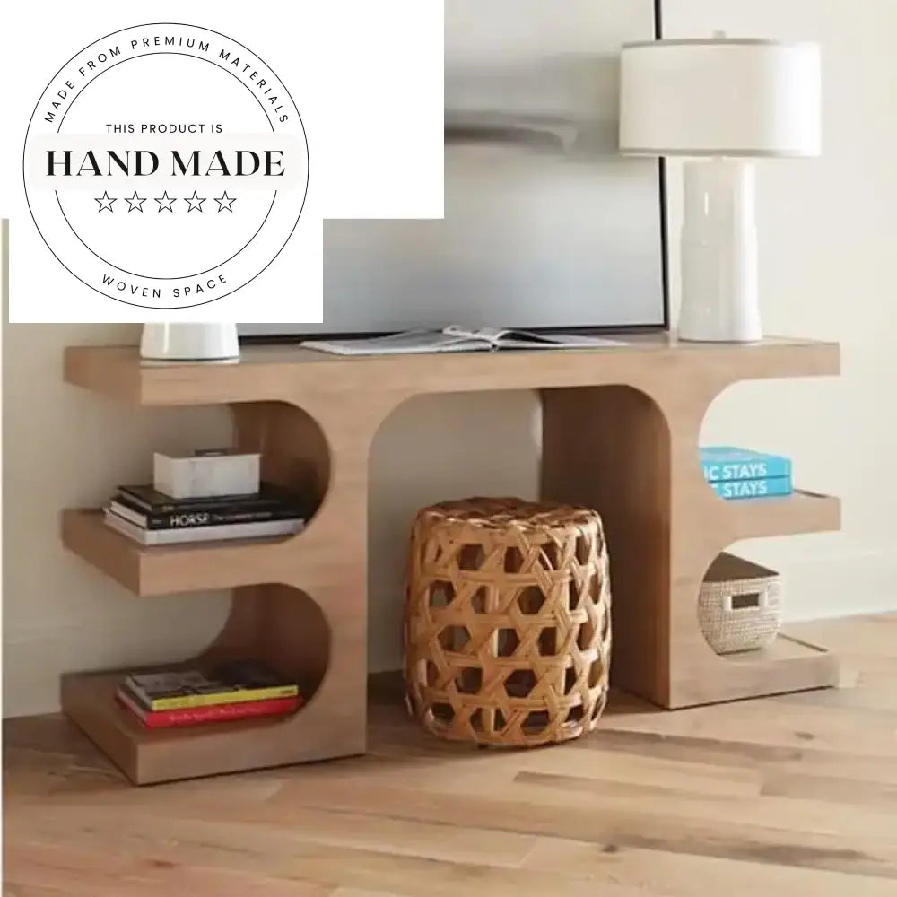 Modern Solid Oak Executive Computer Table with Storage Writing Desk