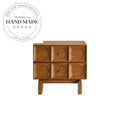 Modern Solid Oak Wood 2 Drawer Bedside Storage Nightstand