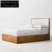 Modern Solid Oak Wood Bed Frame with Decorative Headboard for Bedroom