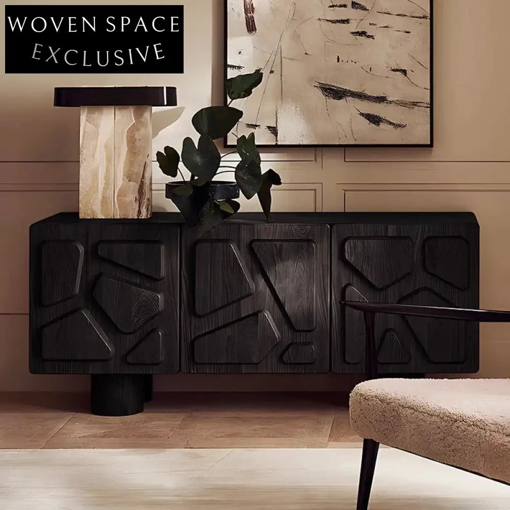 Modern Solid Oak Wood Cabinet with Drawers for Elegant Home Storage