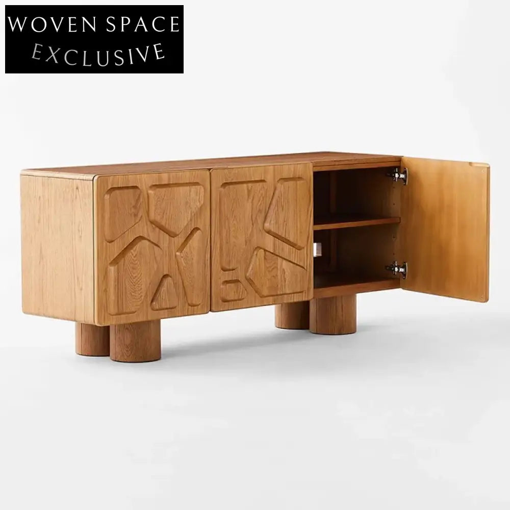 Modern Solid Oak Wood Cabinet with Drawers for Elegant Home Storage