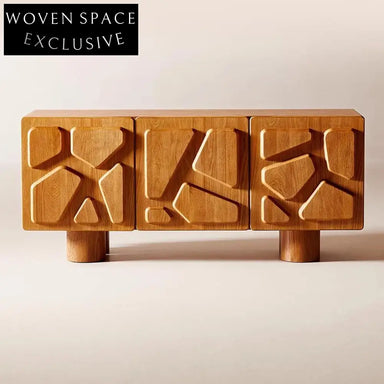 Modern Solid Oak Wood Cabinet with Drawers for Elegant Home Storage