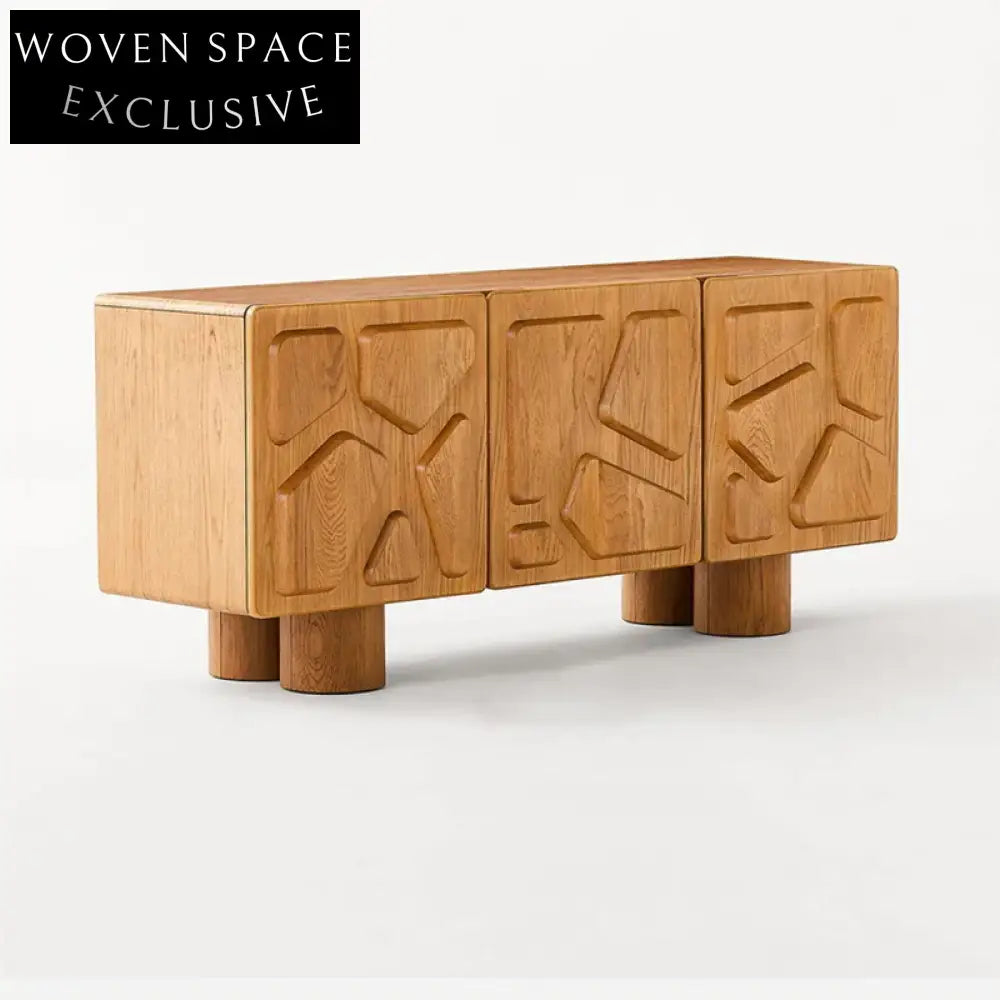 Modern Solid Oak Wood Cabinet with Drawers for Elegant Home Storage