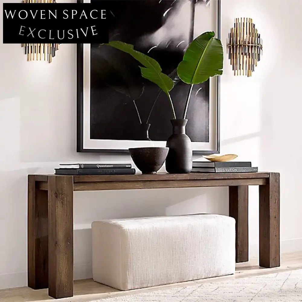 Modern Solid Oak Wood Console Table – Entryway, Bedroom, Hallway Furniture