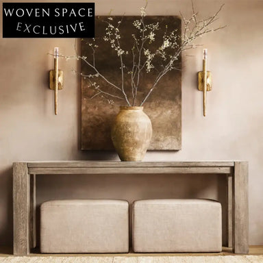 Modern Solid Oak Wood Console Table – Entryway, Bedroom, Hallway Furniture