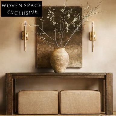 Modern Solid Oak Wood Console Table – Entryway, Bedroom, Hallway Furniture