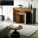 Modern Solid Oak Wood Console Table with Storage for Entryway