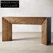Modern Solid Oak Wood Console Table with Storage for Entryway