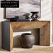 Modern Solid Oak Wood Console Table with Storage for Entryway