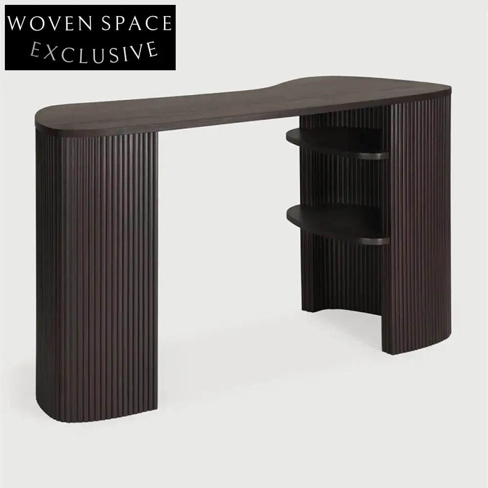 Modern Solid Oak Wood Home Office Desk with Storage Drawers