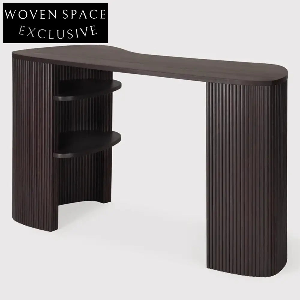 Modern Solid Oak Wood Home Office Desk with Storage Drawers