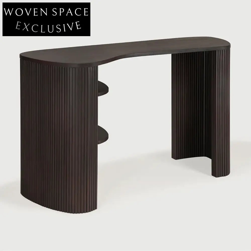 Modern Solid Oak Wood Home Office Desk with Storage Drawers