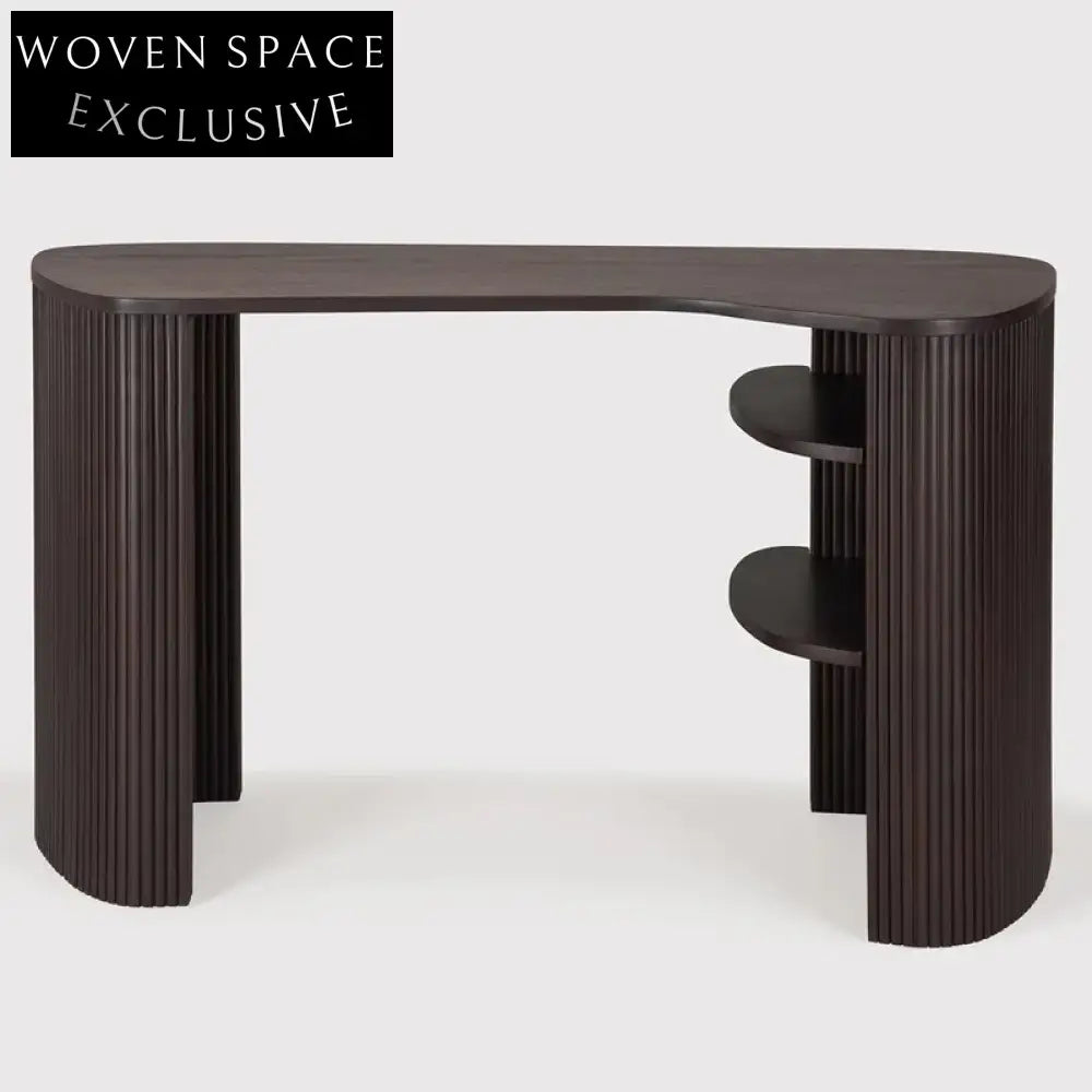 Modern Solid Oak Wood Home Office Desk with Storage Drawers