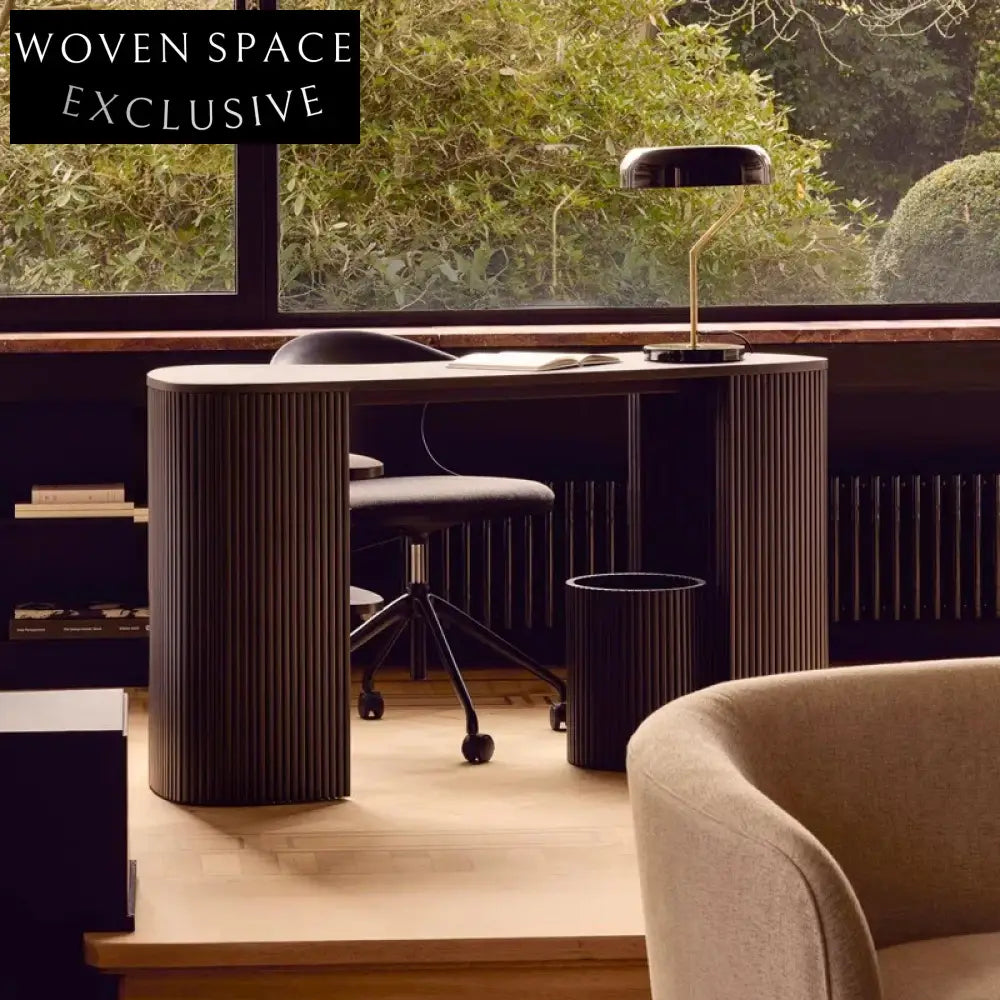 Modern Solid Oak Wood Home Office Desk with Storage Drawers