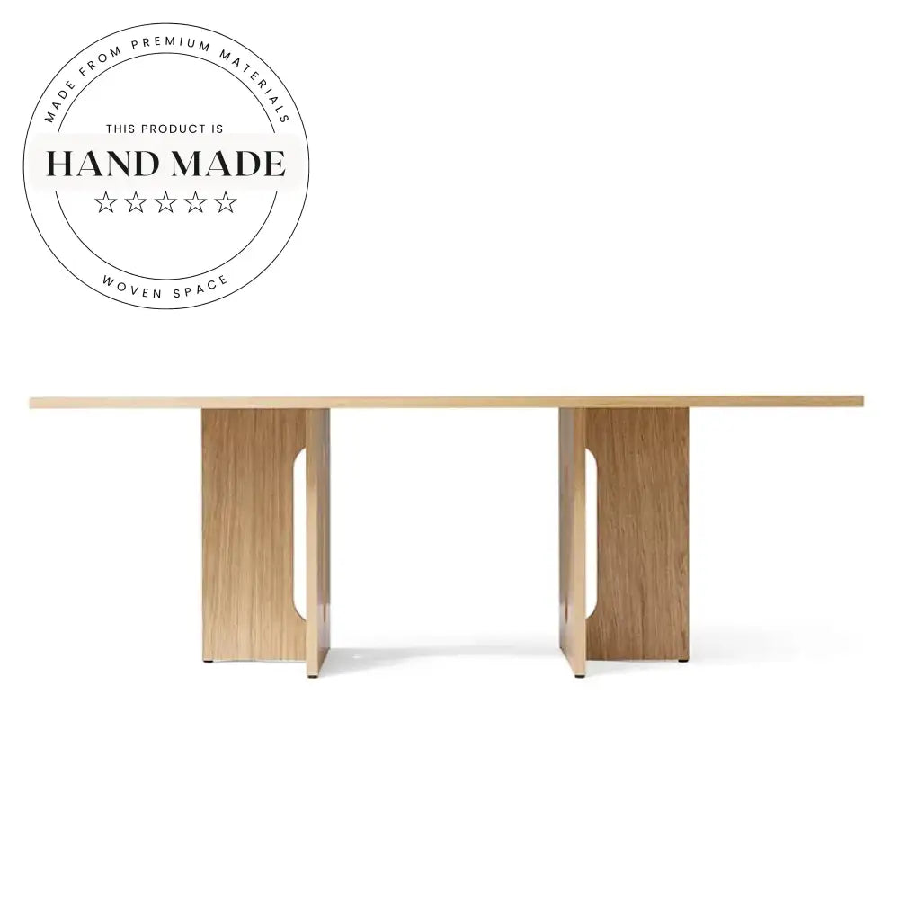 Modern Solid Oak Wood Rectangle Seating for Six Eight Dining Table