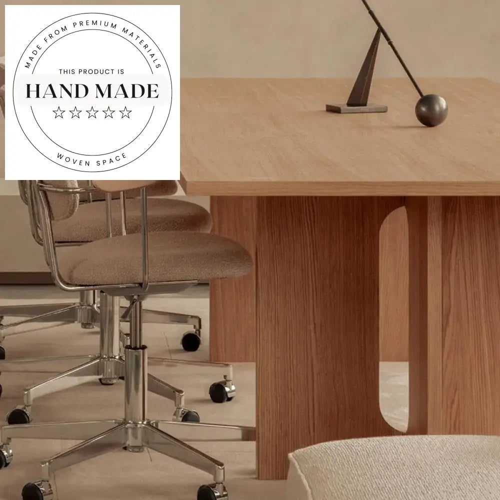 Modern Solid Oak Wood Rectangle Seating for Six Eight Dining Table