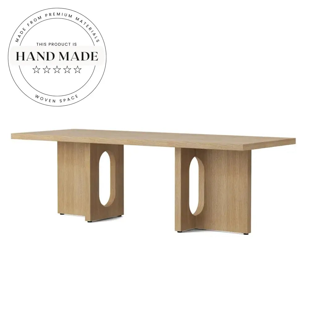 Modern Solid Oak Wood Rectangle Seating for Six Eight Dining Table