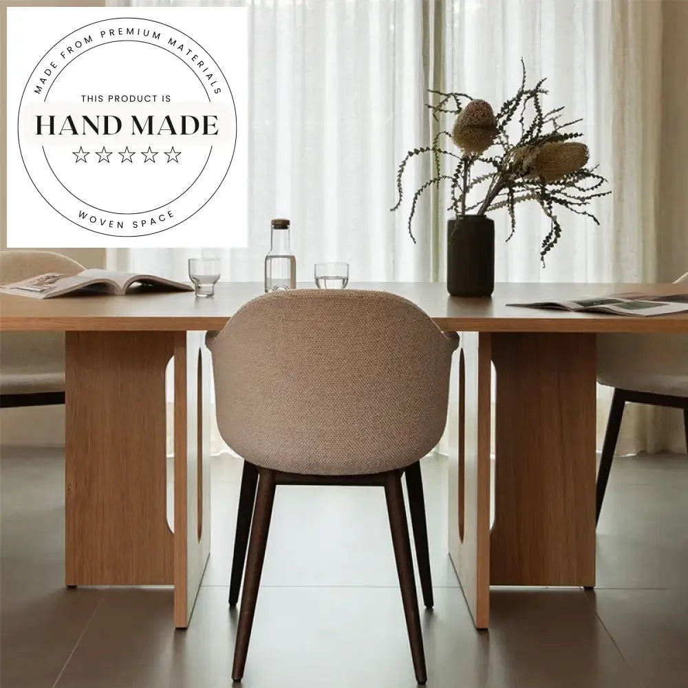 Modern Solid Oak Wood Rectangle Seating for Six Eight Dining Table