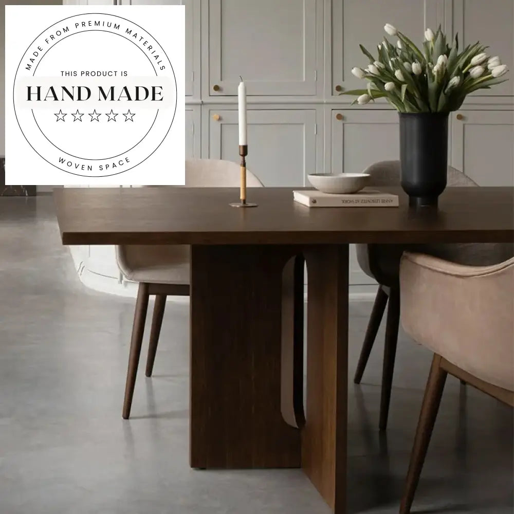 Modern Solid Oak Wood Rectangle Seating for Six Eight Dining Table