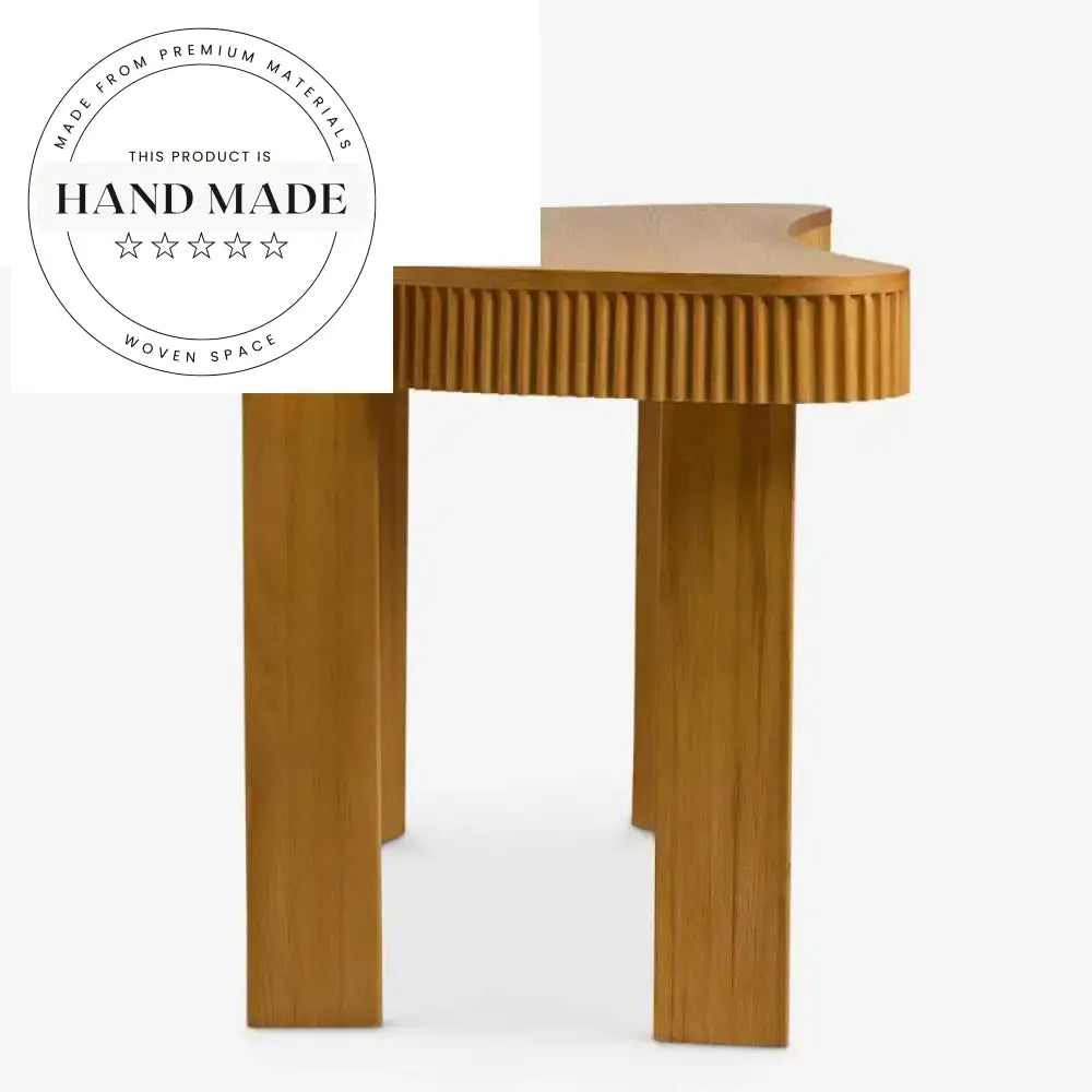 Modern Solid Oak Writing Desk with Integrated Storage Drawer