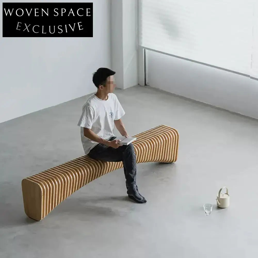 Modern Solid Pine Wood Leisure Bench for Entryways and Living Rooms