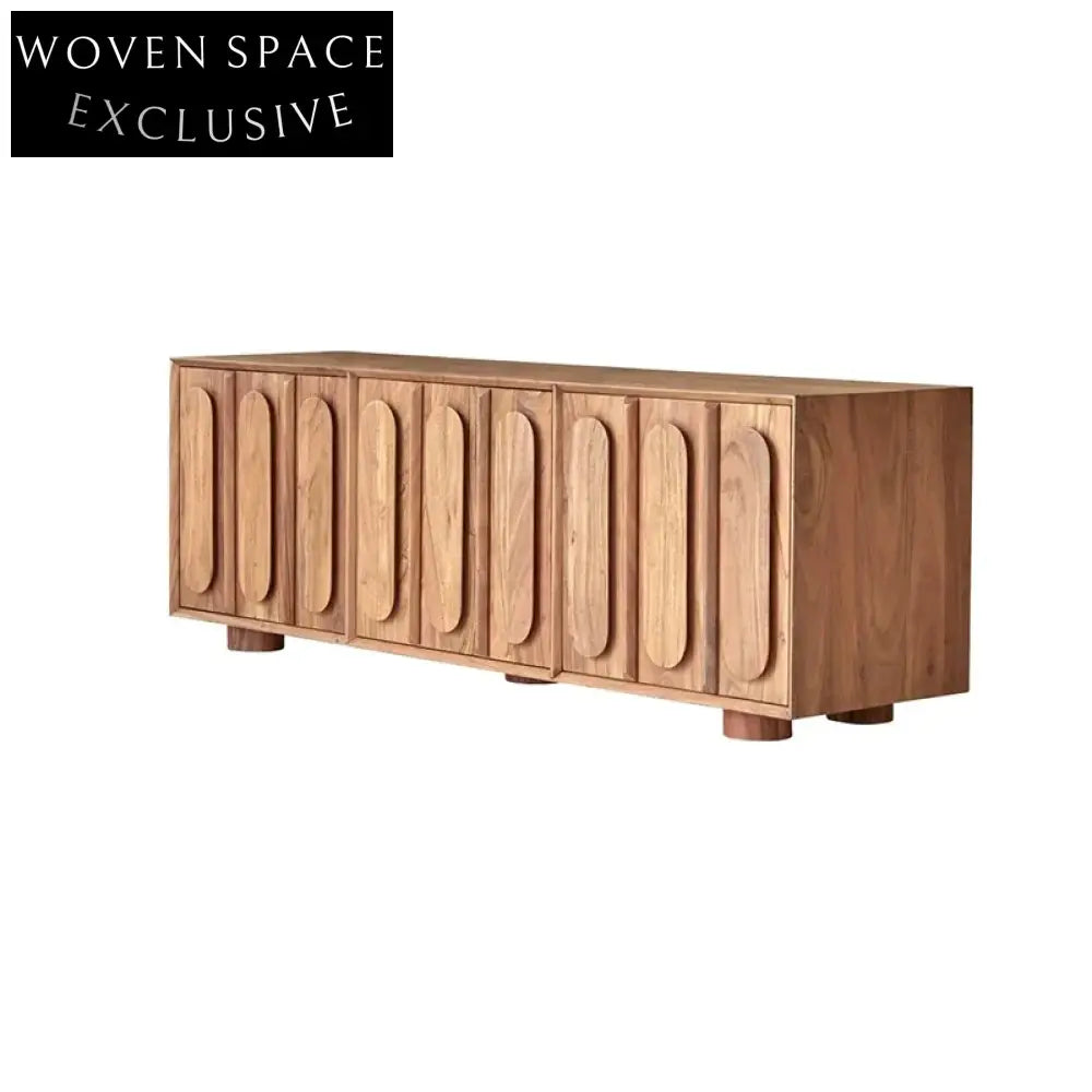Modern Solid Wood 3-Door Storage Sideboard Cabinet for Living Room Entertainment