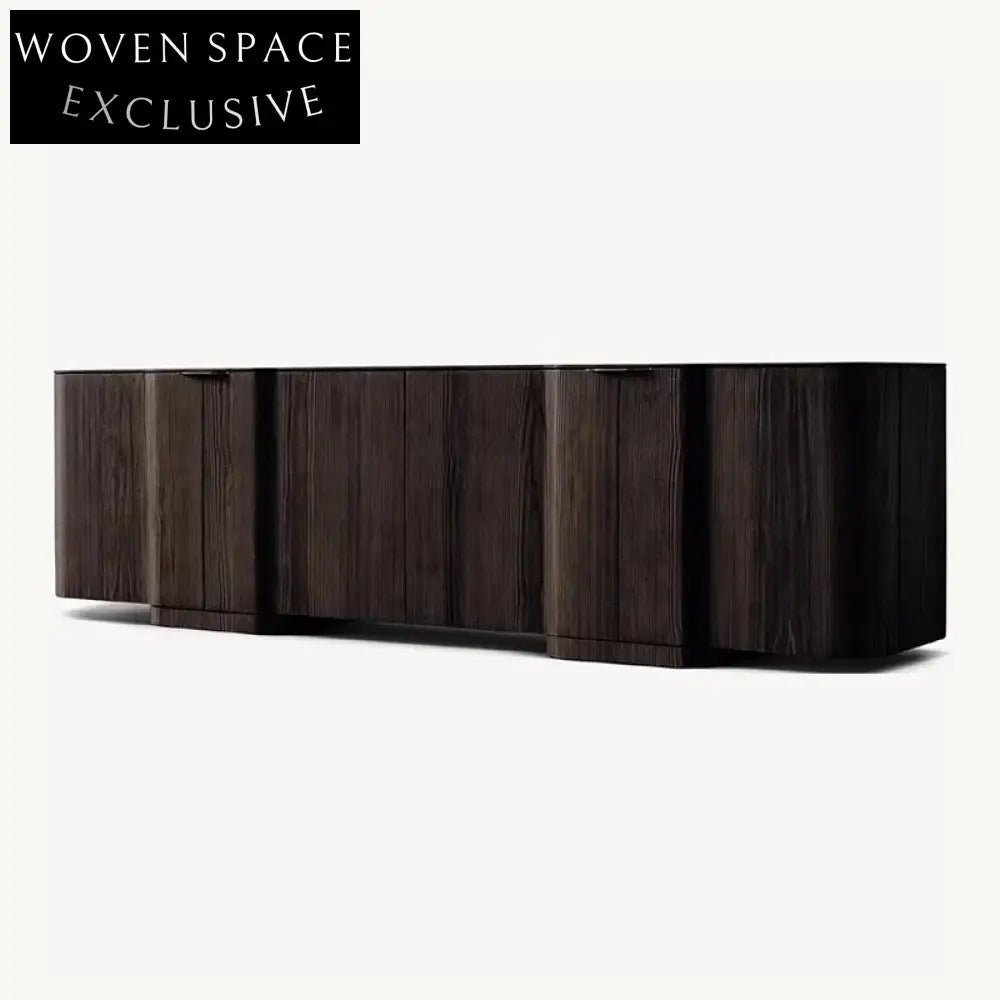 Modern Solid Wood 4-Door Console Storage Cabinet Sideboard TV Unit