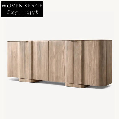 Modern Solid Wood 4-Door Console Storage Cabinet Sideboard TV Unit