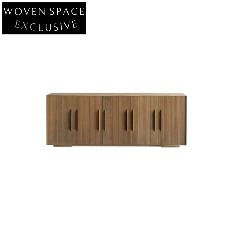 Modern Solid Wood 4-Door Storage Cabinet for Living Room Hallway Kitchen