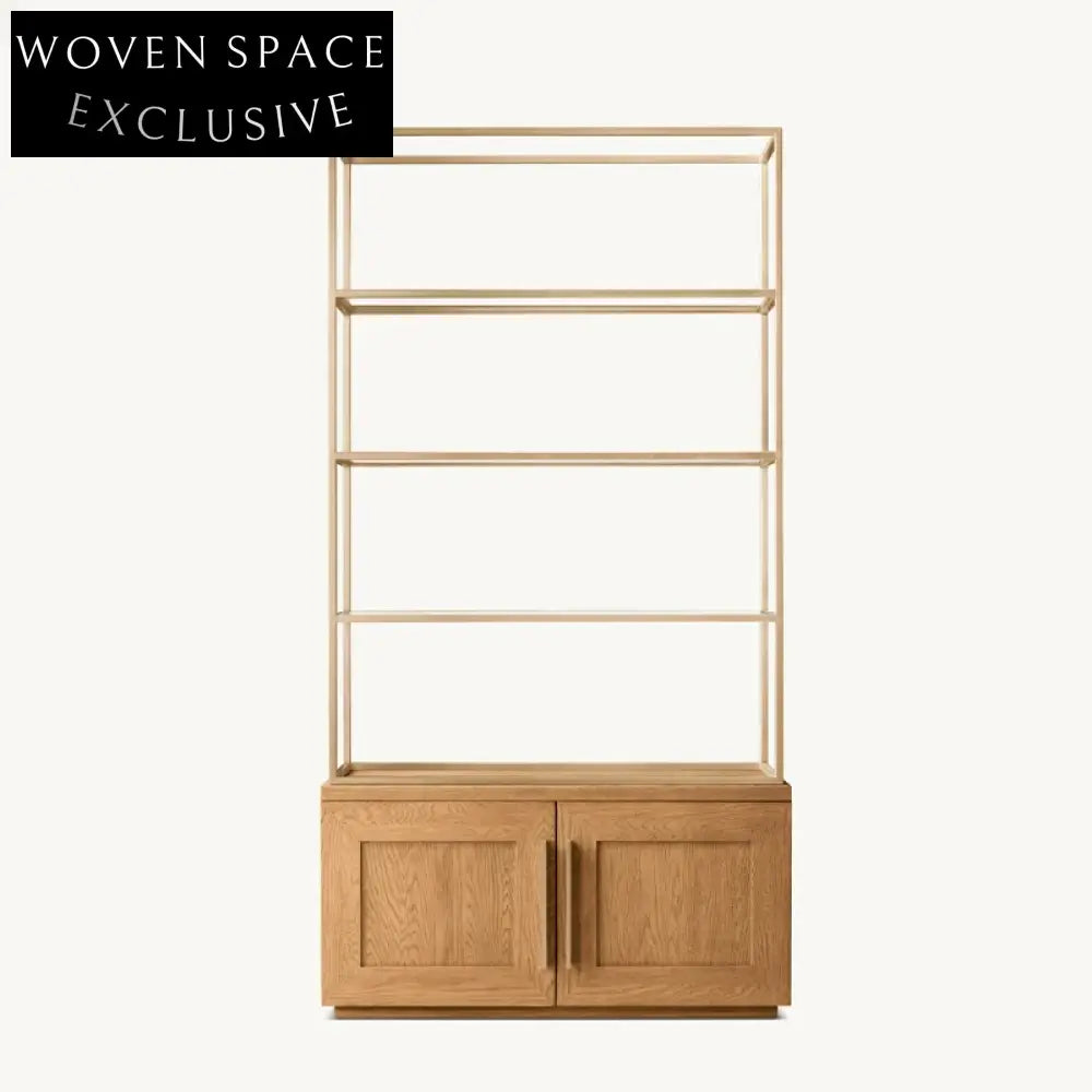 Modern Solid Wood 4-Layer Display Cabinet with Ample Storage, Home Bookcase