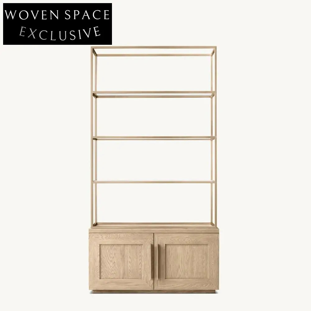 Modern Solid Wood 4-Layer Display Cabinet with Ample Storage, Home Bookcase