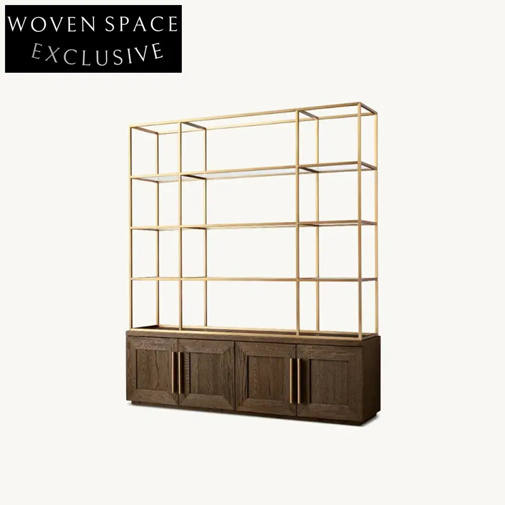 Modern Solid Wood 4-Layer Display Cabinet with Ample Storage, Home Bookcase